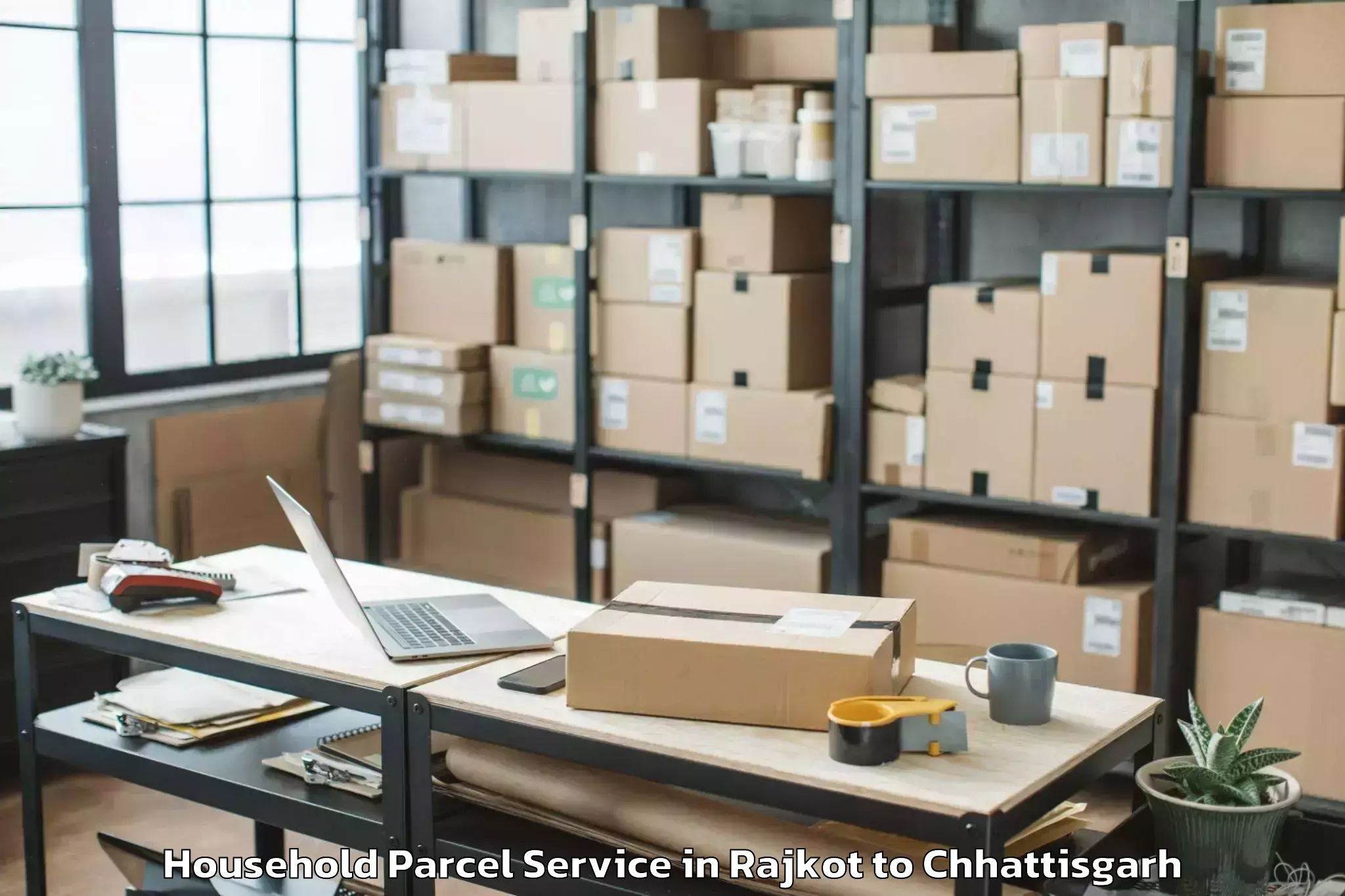 Professional Rajkot to Rajnandgaon Household Parcel